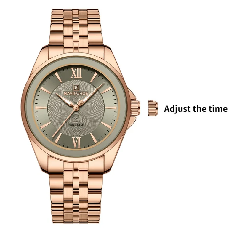 NAVIFORCE NF5067 Woman Quartz Watch Simple Fashion Stainless Steel Ladies 3ATM Waterproof Quartz Watch Gifts For Women