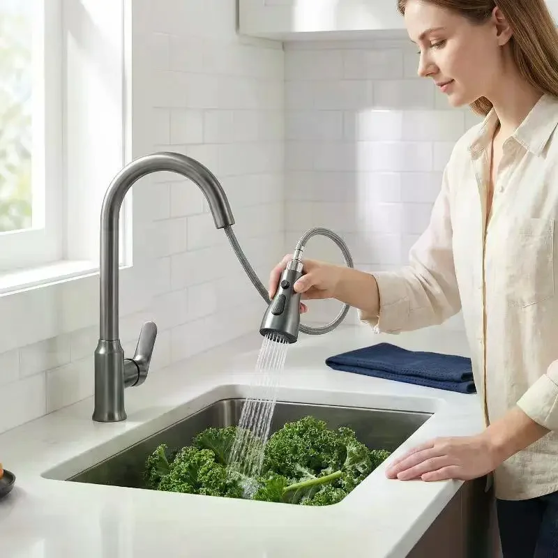 

Kitchen Pull Out Faucet Sprayer Nozzle 3 Modes ABS Water Saving Bathroom Basin Sink Shower Spray Head For 1/2" Connection