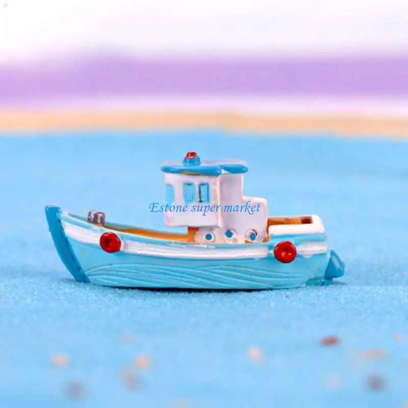 090B 미니어처 낚시 보트 장식 8 수 지 입상 공예 세트 해안 홈 Decoratioin에 대 한 장식 선박 그림