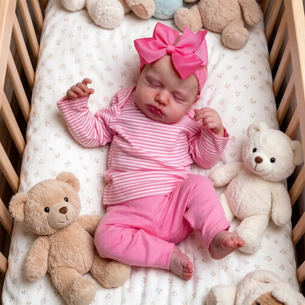 

19 inch/48cm Revival Doll, Realistic Soft Touch 3D Skin, Fine Painting, Handmade Hair Transplant, Vinyl Doll, Suitable as Children's Birthday, Christmas/New Year Gift