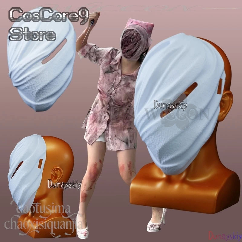 

Cos 3D маска из полилуктической кислоты, реквизит, аксессуары, игра ужасов, косплей, страшная медсестра, белая, сделай сам, раскраска, призрак, монстр, повязки, стили