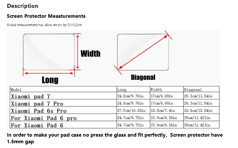 2pcs For Xiaomi Pad 7 Pro 11.2 6 6s Pro 12.4 Screen Protector Tempered Glass For Mi Pad 7 Pro 6 6s Protective Film Accessories