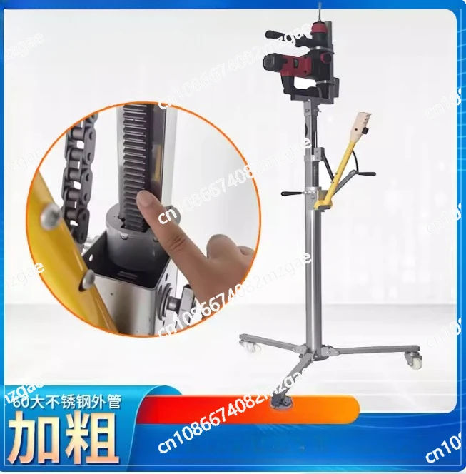 Stainless Steel Drilling Frame with Pressure Bar Lifter, Electric Hammer Bracket for Ceiling Impact Drill and Wall Hole Making
