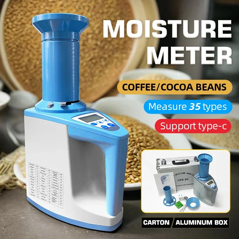 

LDS-1 Digital Grain Meter Moisture For Rice Coca Bean Wheat Peanut Soybean Water Content Analyzer