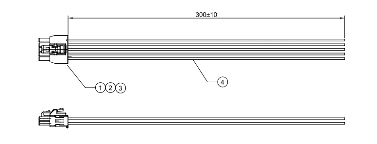 105308-1210 Wire Harness,Single End, with TPA, L=300mm,with 22AWG Sillicon Rubber Wires