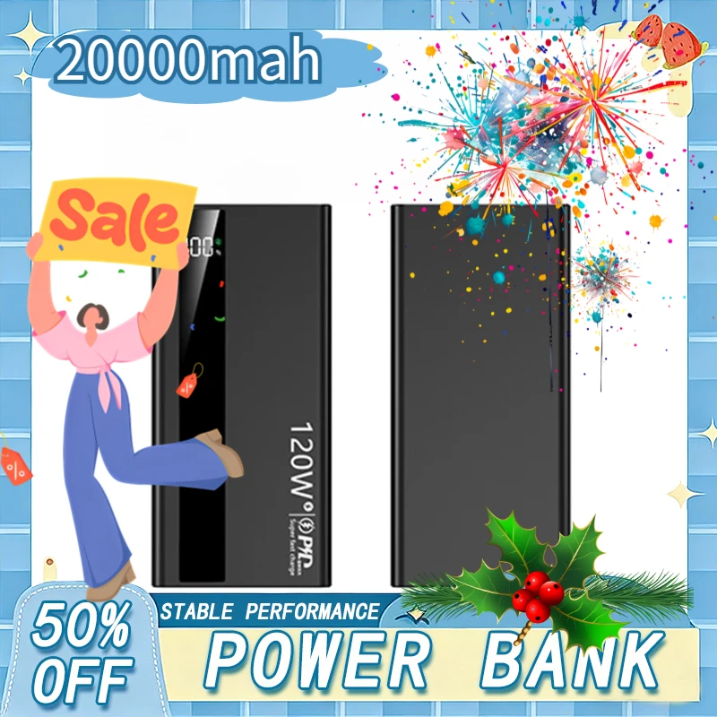 

Новый портативный внешний аккумулятор 120 Вт с ультрабыстрой зарядкой, большой емкостью 20000 мАч и цифровым дисплеем для iPhone и Samsung