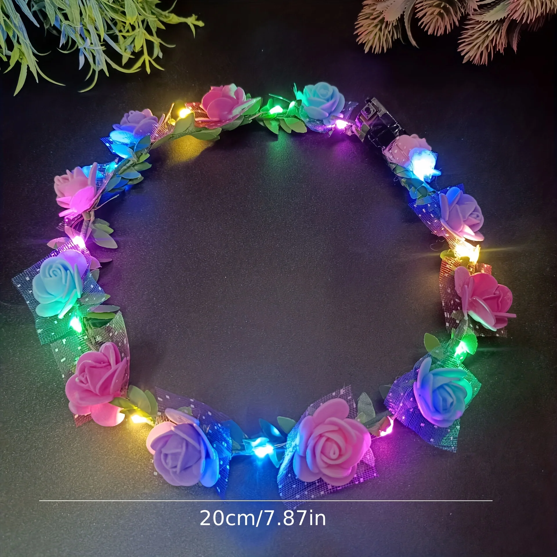 1PC Sen Women\'s Flower Ring Hair Band Headwear Dance Headwear Tourism Attractions Photography Jewelry Christmas Holiday Birthday