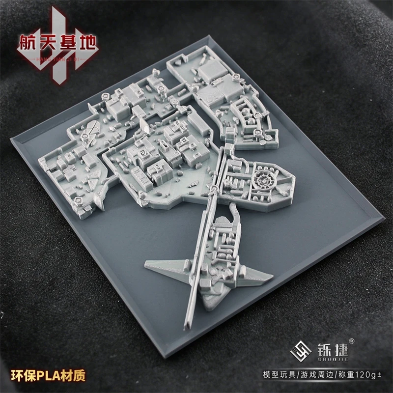 

3D-модель игровой карты: Коллекционная диорама космической базы-космопорта (красная) для геймеров и коллекционеров, для демонстрации на домашнем столе, подарок на день рождения