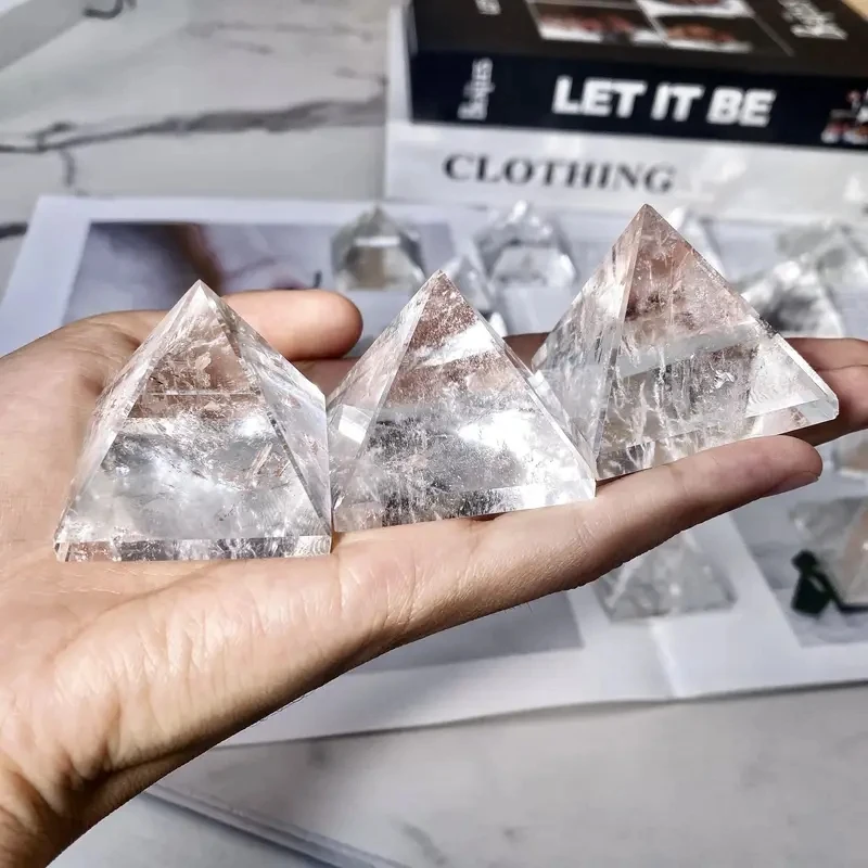 

Stunning Clear Quartz Pyramid - Natural Crystal Gemstone, Perfect for Jewelry Making & Home Decor, Unique Gift Idea