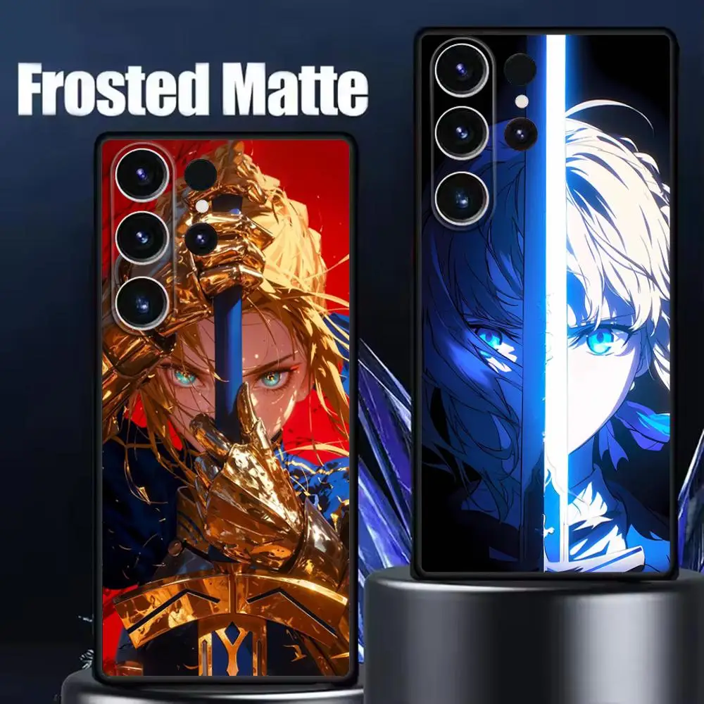 Чехол для телефона Anime F-Fate S-Saber для Samsung Galaxy S25 S24 S23 S22 S21 S20 Plus Ultra Note20, мягкий черный
