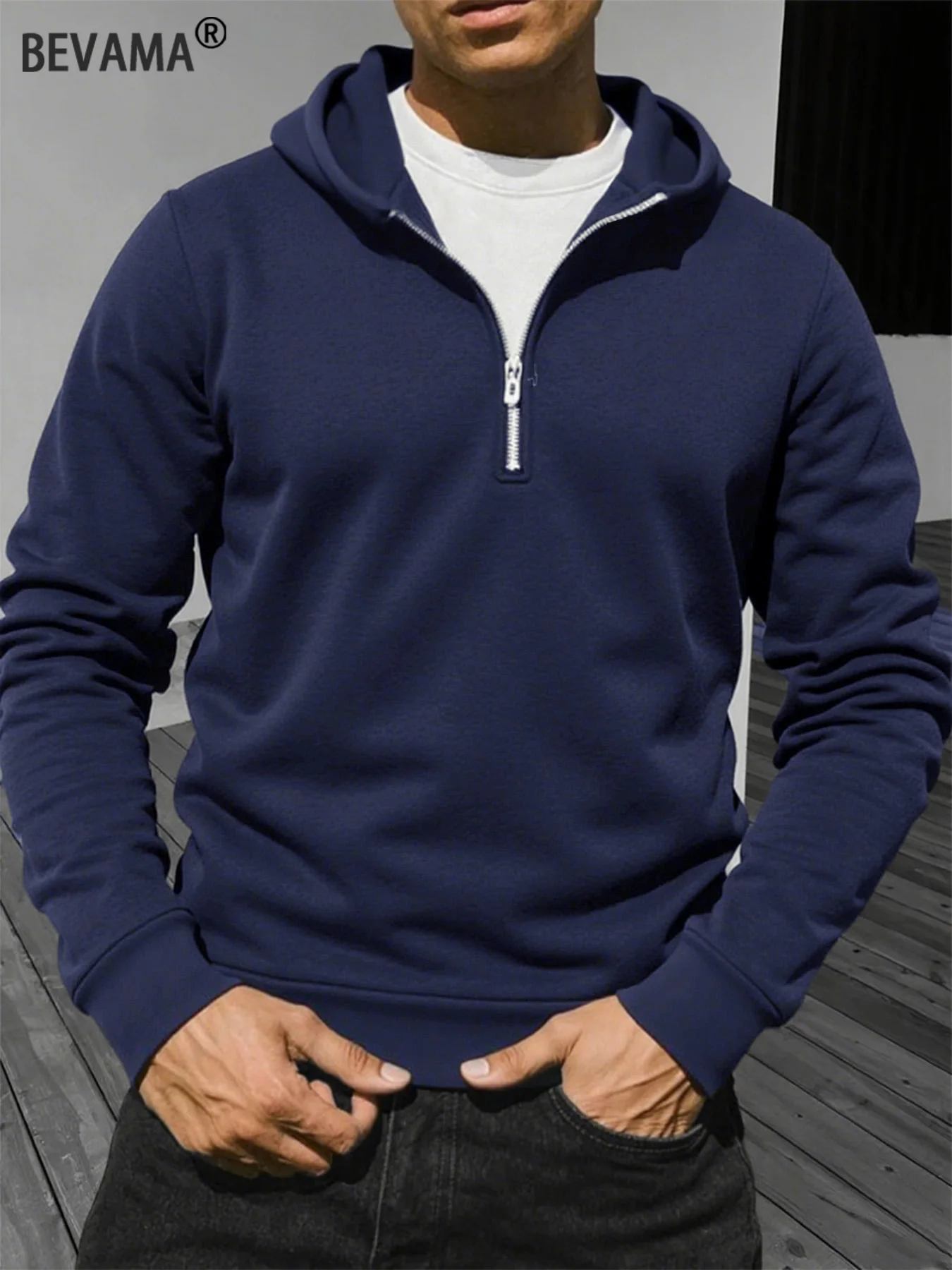 Autumn Winter Men's Hoodies Sweatshirt Cardigan Half Zipper Hooded Hoodies Jacket Sports Outdoor Daily Basic Casual Hooded