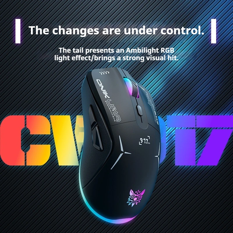 CW917 Dual Mode Wireless Gaming Mouse Desktop Computer Laptop Office Rgb Lighting Long-Lasting Battery Life Ultra Low Latency