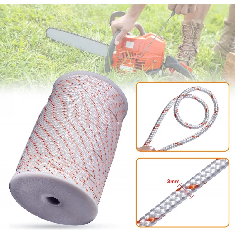 Recoil Starter Rope Pull Cord 3Mm 100-Meter Trimmer Edger Brush Cutter Lawn Mower Chainsaw Cha