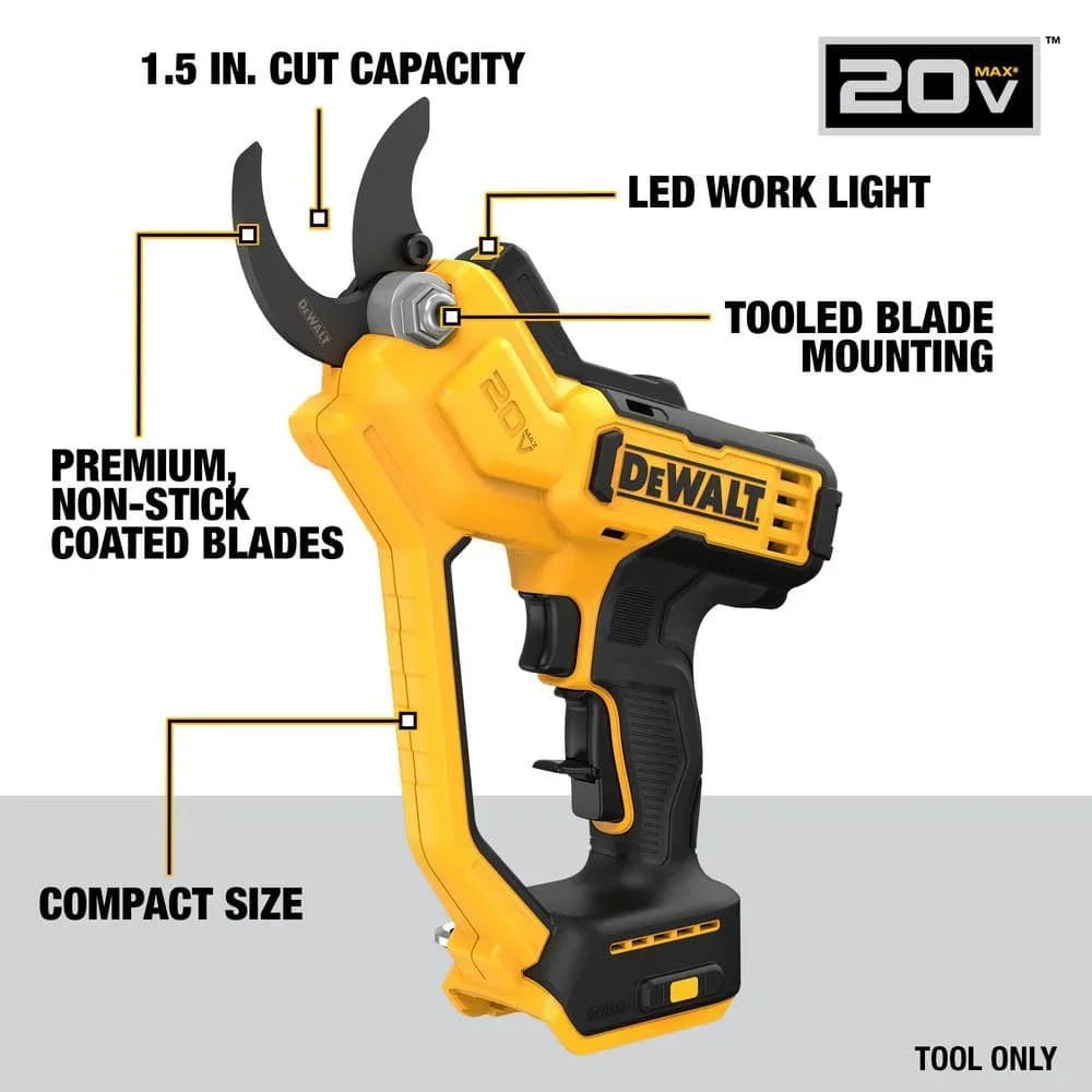 DEWALT Cordless Powered Pruner Kit With 20V Lithium Battery Rechargeable Shears Pruning Branches Cutter Pruner Scissors DCMPP568