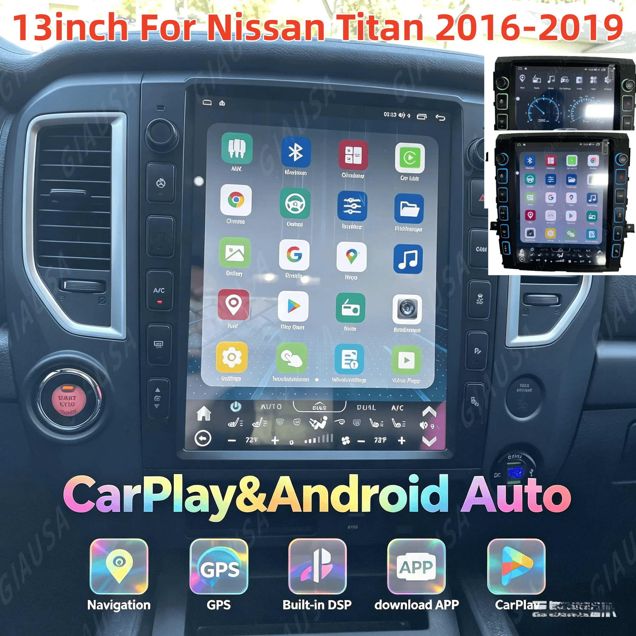 Auto Car Radio Android Carplay For Nissan Titan (XD) 2016-2019 Car Multimedia GPS 4G autoradio GPS Navigation Bluetooth 5.0