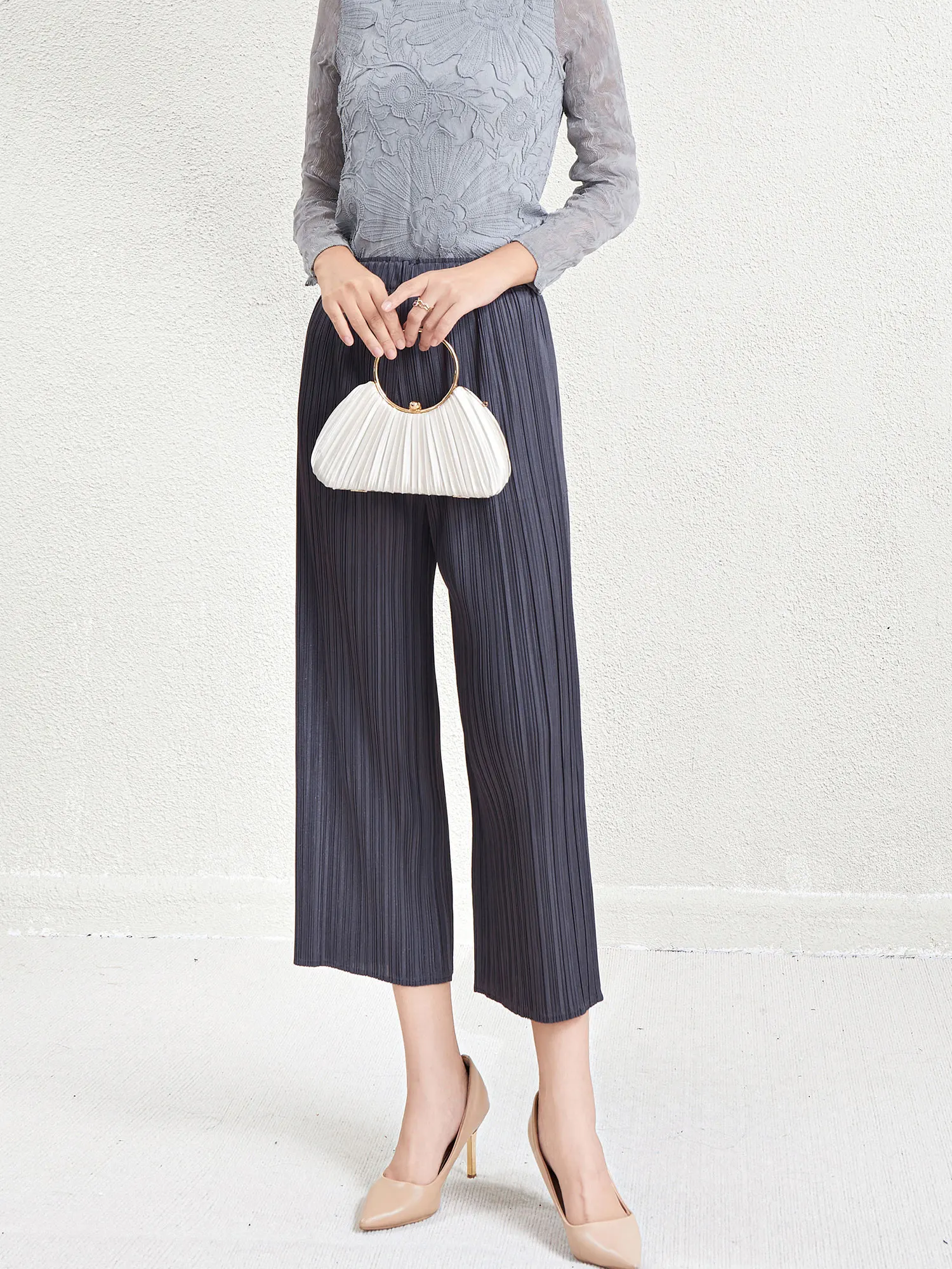 2025 New High Quality Miyake Pants Casual Style Straight Wide Leg Pants Women's Pleated Pants