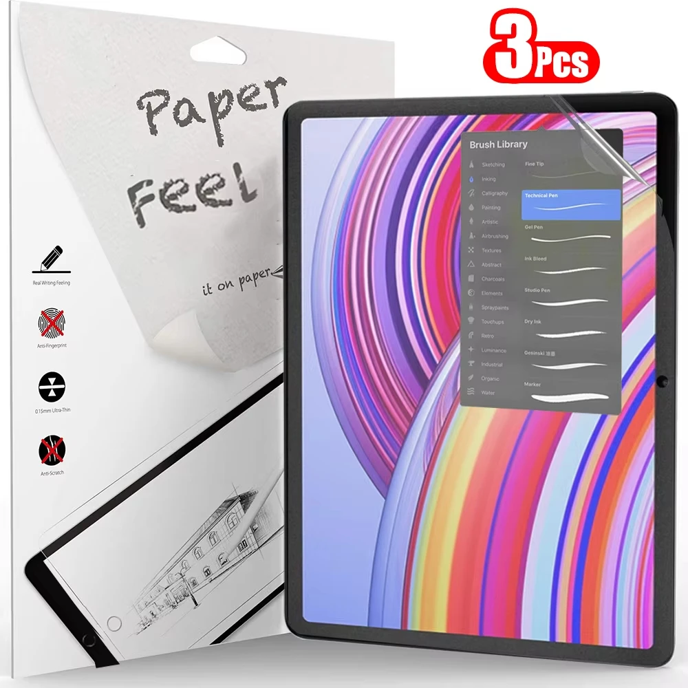 3Pcs Papier Fühlen Sich Wie Screen Protector Für Xiaomi 6s Pro 12,4 Pad 6 5 Pro 11 zoll redmi Pad Se 8,7 Tablet Matte Film Kein Glas
