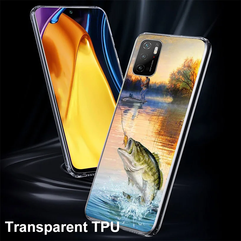 Offshore Angling Fishing Fish Rod Phone Case For Xiaomi Poco X5 X3 Nfc X4 GT M5S M4 Pro M3 F3 F2 F1 Mi Note 10 A2 A3 Lite Soft T