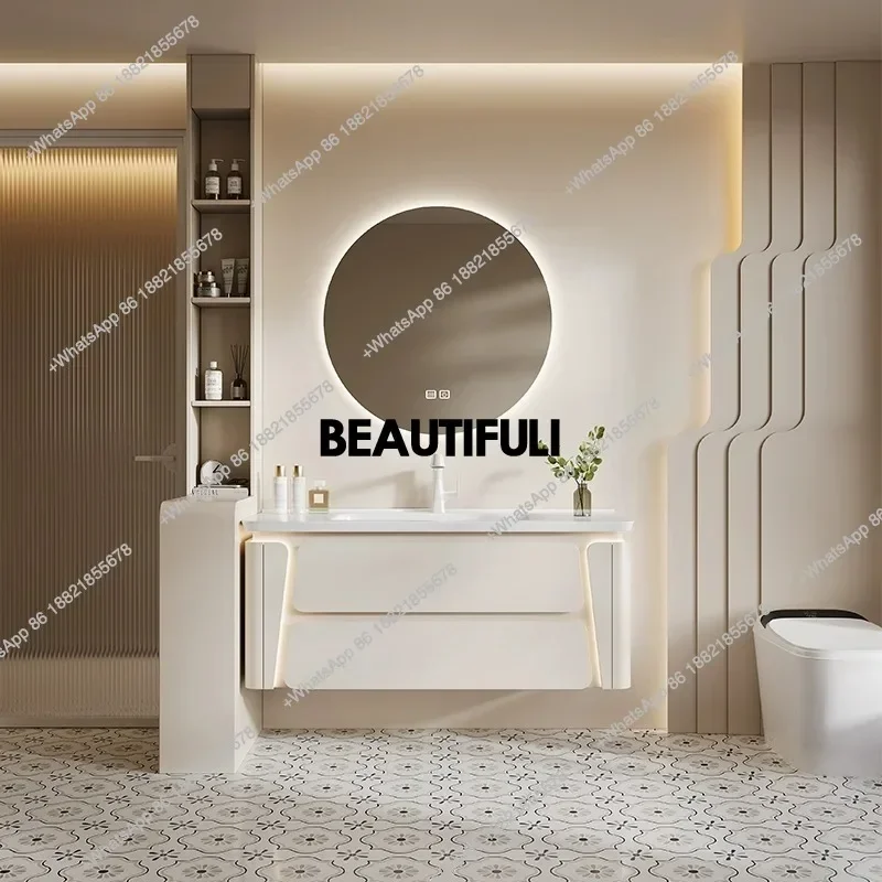 Hot sales Drawer Vanity Bathroom Cabinet Fix Ceramic Light Bathroom Mirror Storage Toilet Portable Wall Open Kasten Bathroom Fur