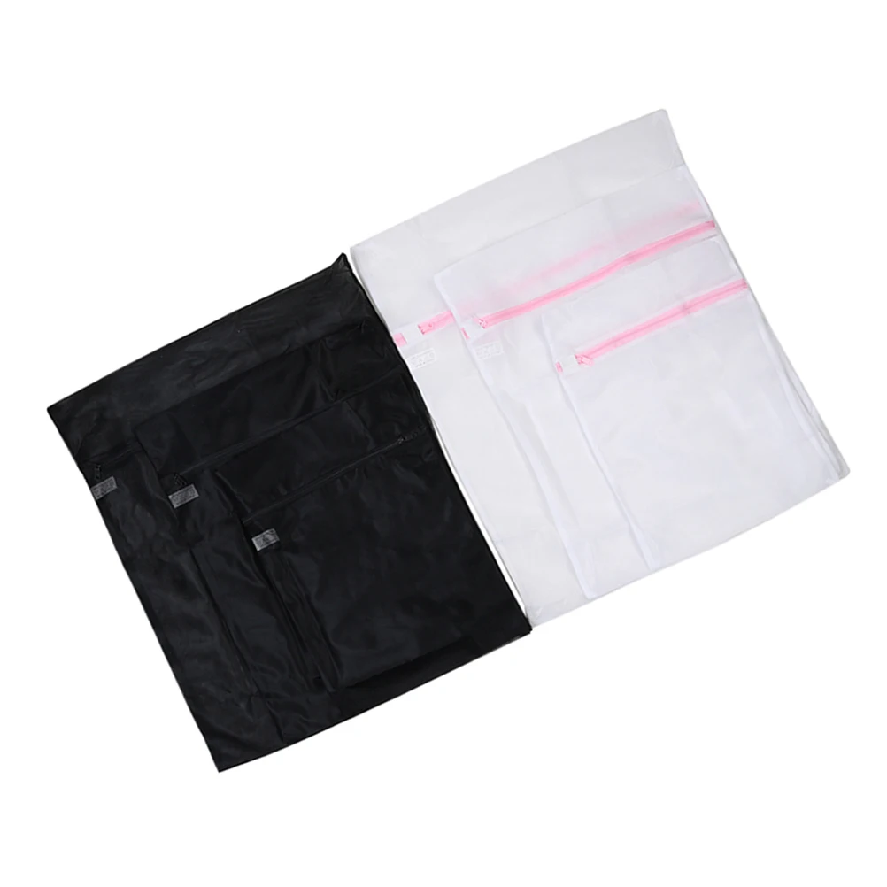 

6 Pcs Laundry Bag Set Mesh Underwear Clothes Net Zipper Polyester Foldable Storage Washing Machine Protection
