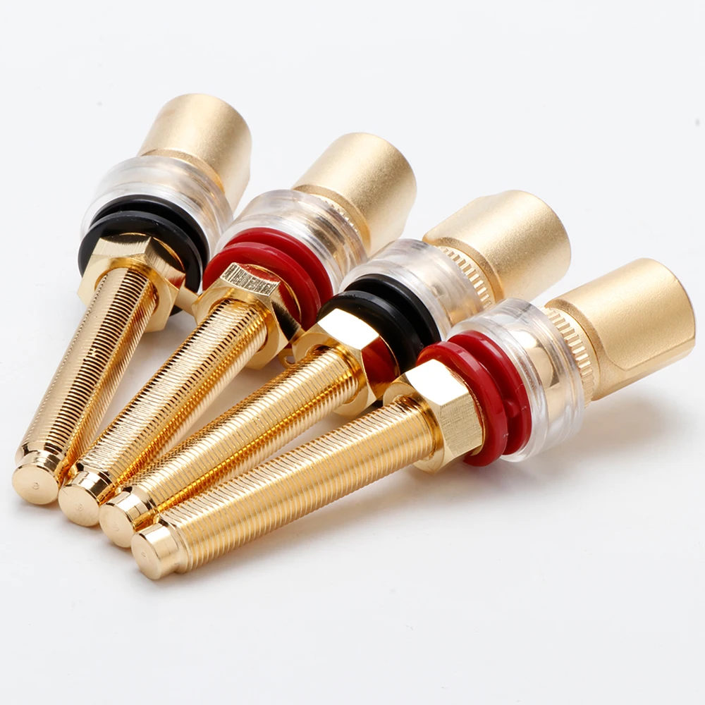 Preffair Hifi pozłacane gniazdo profesjonalne złącze zaciskowe AMP kabel głośnikowy audio do gniazda wtykowego bananowego 4mm