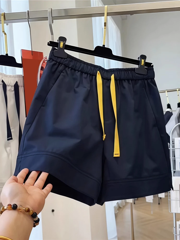 

Повседневные брюки больших размеров унисекс, летние, с эластичным поясом, свободные, с высокой талией, модные, широкие, укороченные, молодежные