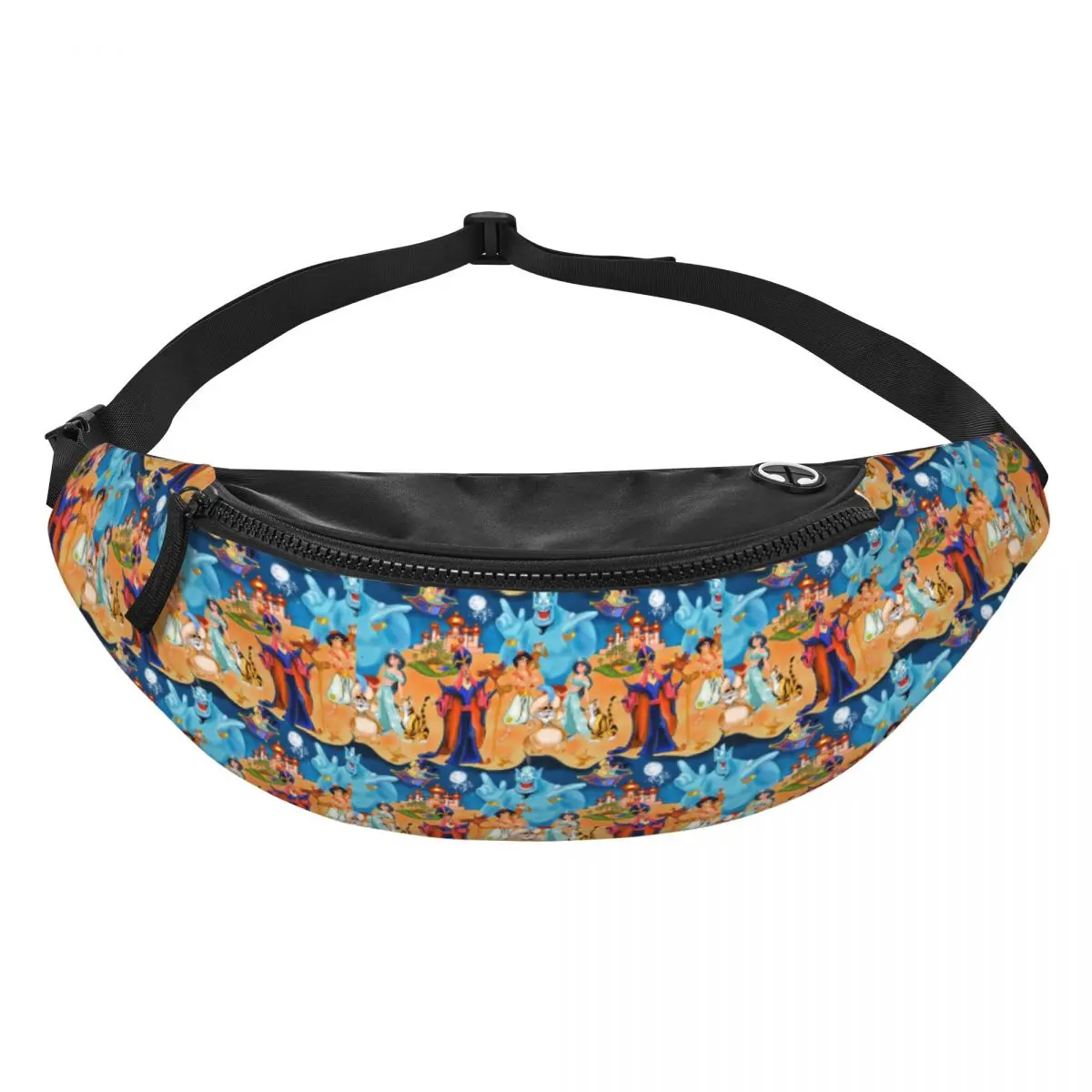 

Поясная сумка-бананка с милым мультяшным принтом Аладдина, унисекс, повседневная, через плечо, для походов, для телефона и денег