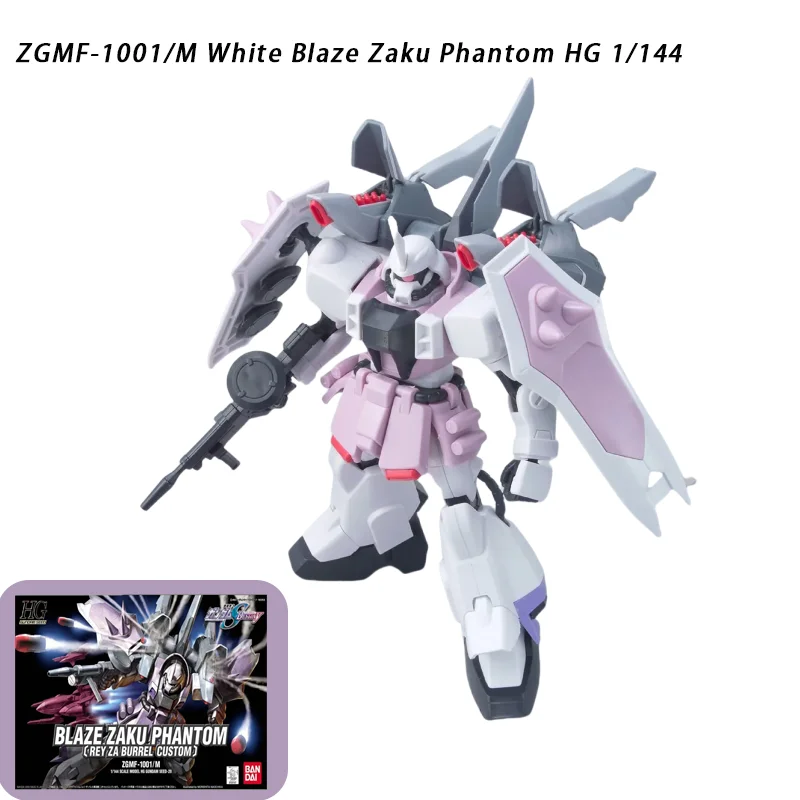 

ZGMF-1001/M White Blaze Zaku Phantom HG 1/144 Action Figures Children Assembling Mech Model Toys Desktop Decoration Gift