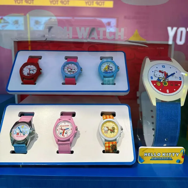 Anime Sanrio Hello Kitty Figures Blind Box Toys Cartoon Watch Fun Time Series Collection Decoration Girls Boys Gifts view 4