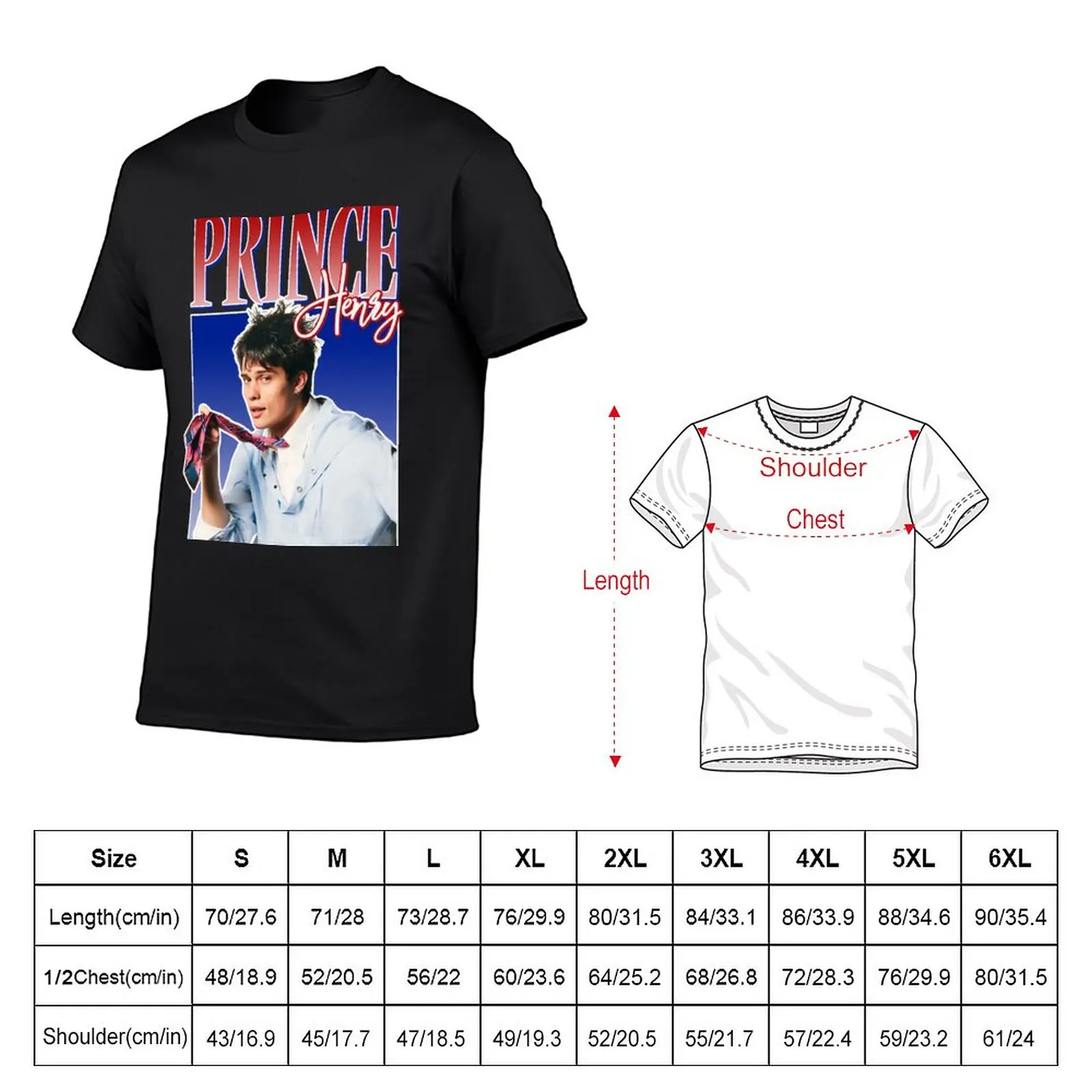 New Prince Henry Red, White and Royal Blue Nicholas Galitzine Retro Vintage T-Shirt t shirt man black t shirts for men