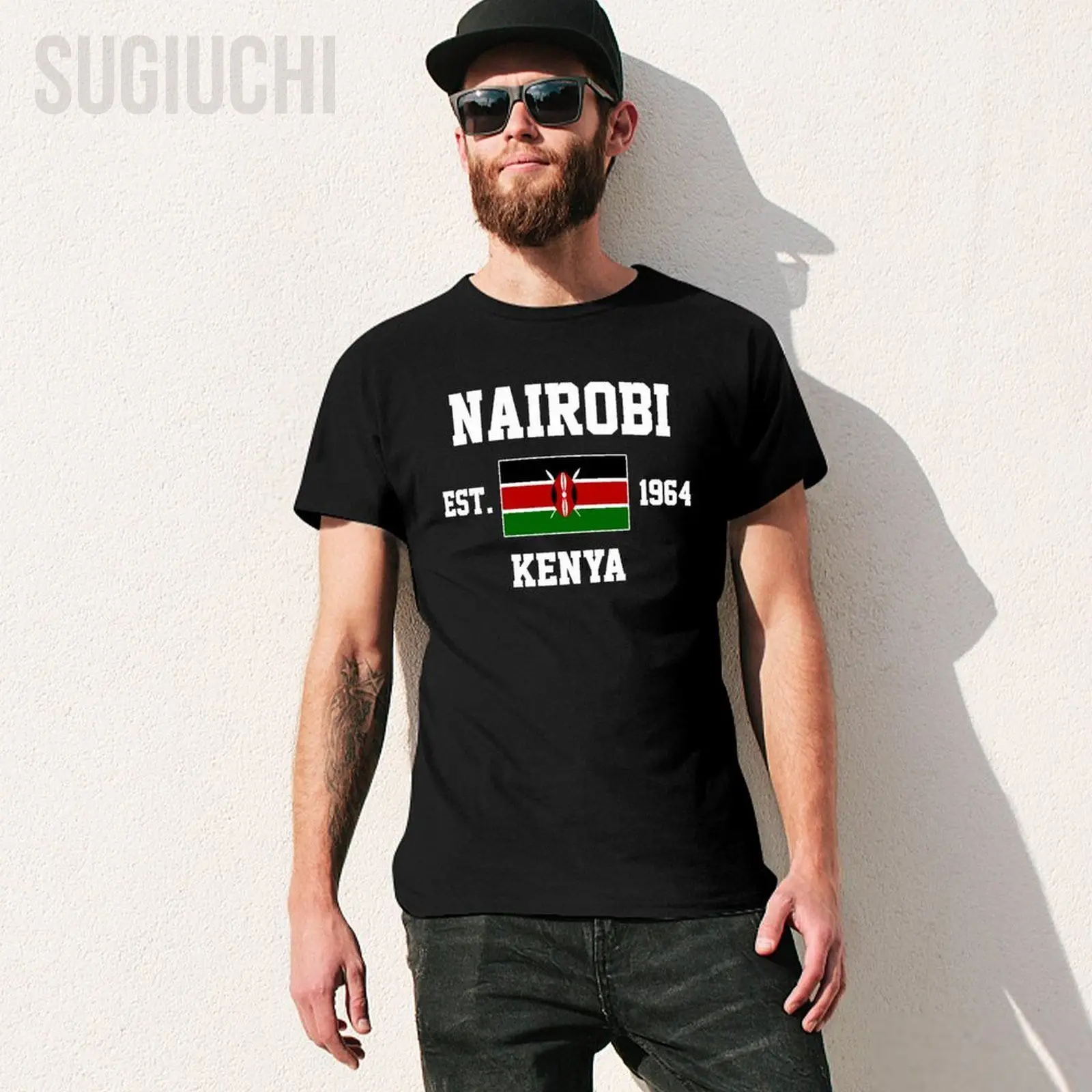 Patriotic Flag Kenya EST.1964 Nairobi Men Tshirt Tees T-Shirt O-neck T Shirts Women Boys Clothing 100% Cotton