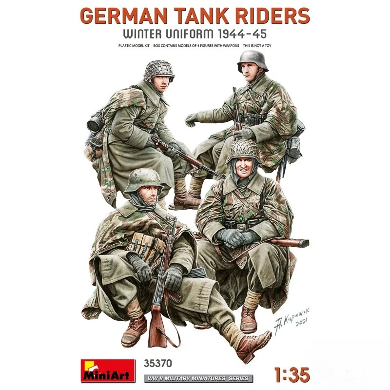 MiniArt 35370 1/35 German Tank Riders Winter Uniform 1944-45 WWII Unassembled Model Kit