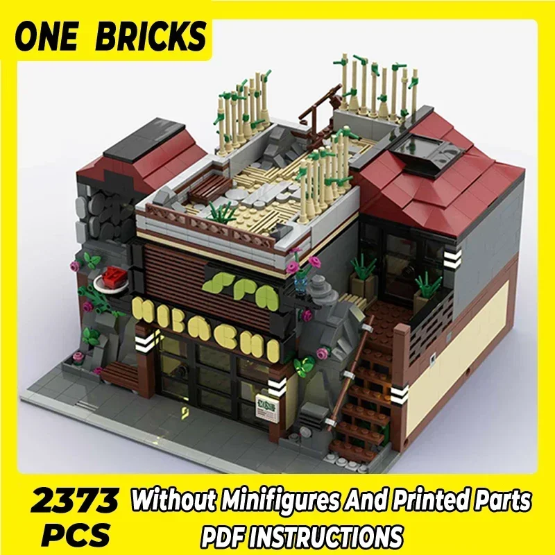 Moc Building Bricks Street View Model Hibachi Restaurant And Day Spa Technology Modular Blocks Gifts Christmas Toys DIY Assembly