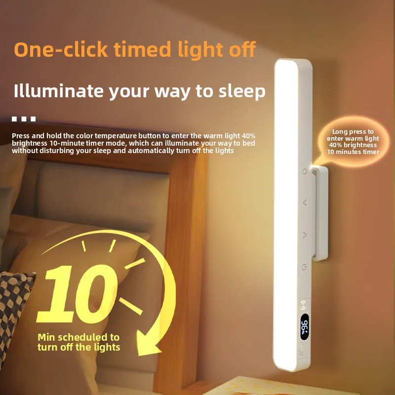 Neue Wand Lampe Schrank Licht Batterie Display Touch Licht Bar Drahtlose Akku Atmosphäre Nachtlicht