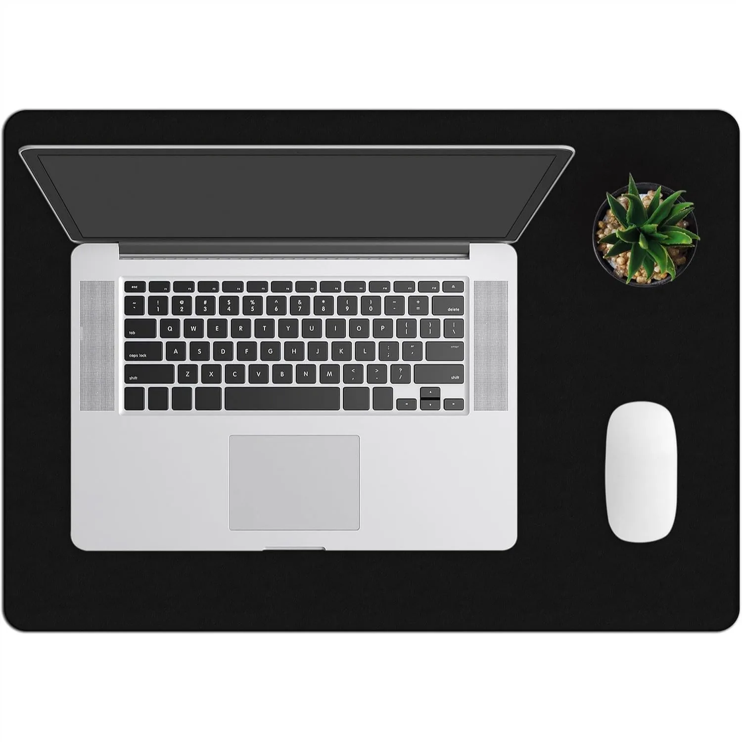 Leather Desk Mat 24" x 17" for Keyboard and Mouse with Non-Slip Base, Smooth Writing Surface for Laptop and Desktop