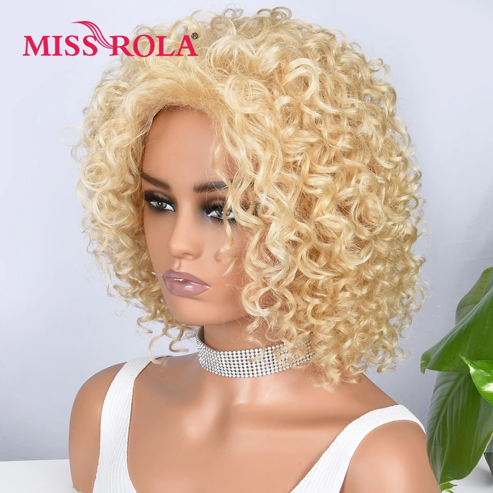 Miss Rola 12A 613# Pixie Short Jerry Curly Human Hair Wigs 210% Density Whole Machine Made Brazilian Remy Curly Hair Wigs