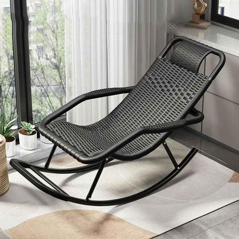 Rocking Armchair Chairs Wood Nordic Adults Designer Rattan Chairs Modern Recliner Articulos Para El Hogar Furniture Living Room