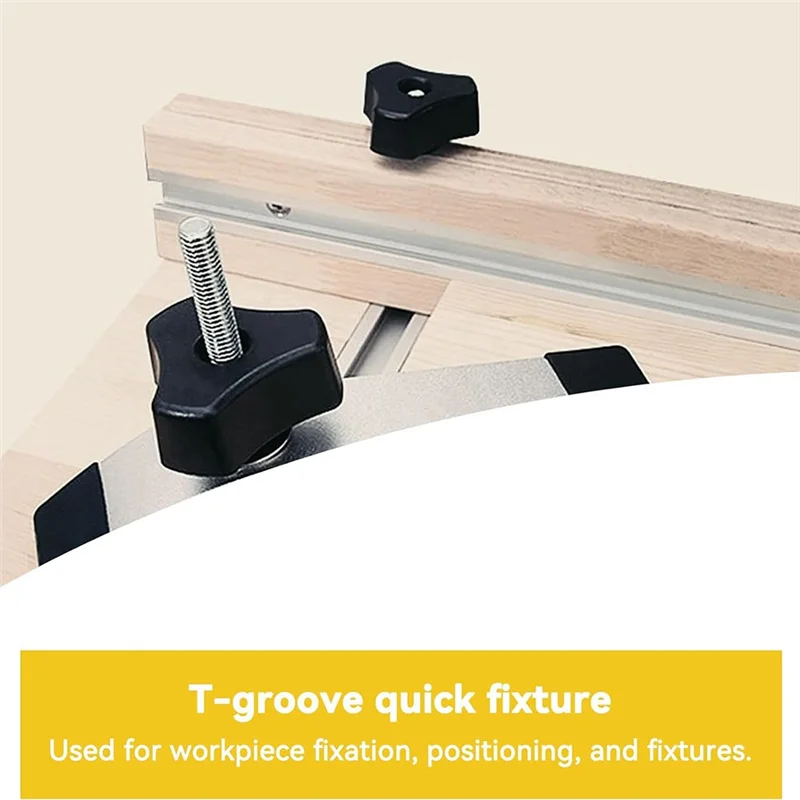 A26I-T Bolt Knob Kit, T Screw And Plastic Knob Nut - Woodworking Tool Jigs Screw Fixture, Use With 1/4In And T-Track