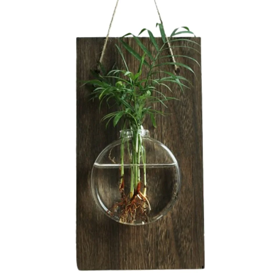 Wall Hanging Wall Mount Glass Vase Creative Small Fish Tank Hydroponic Container Vintage Home Decoration Plant Flower Pots Room