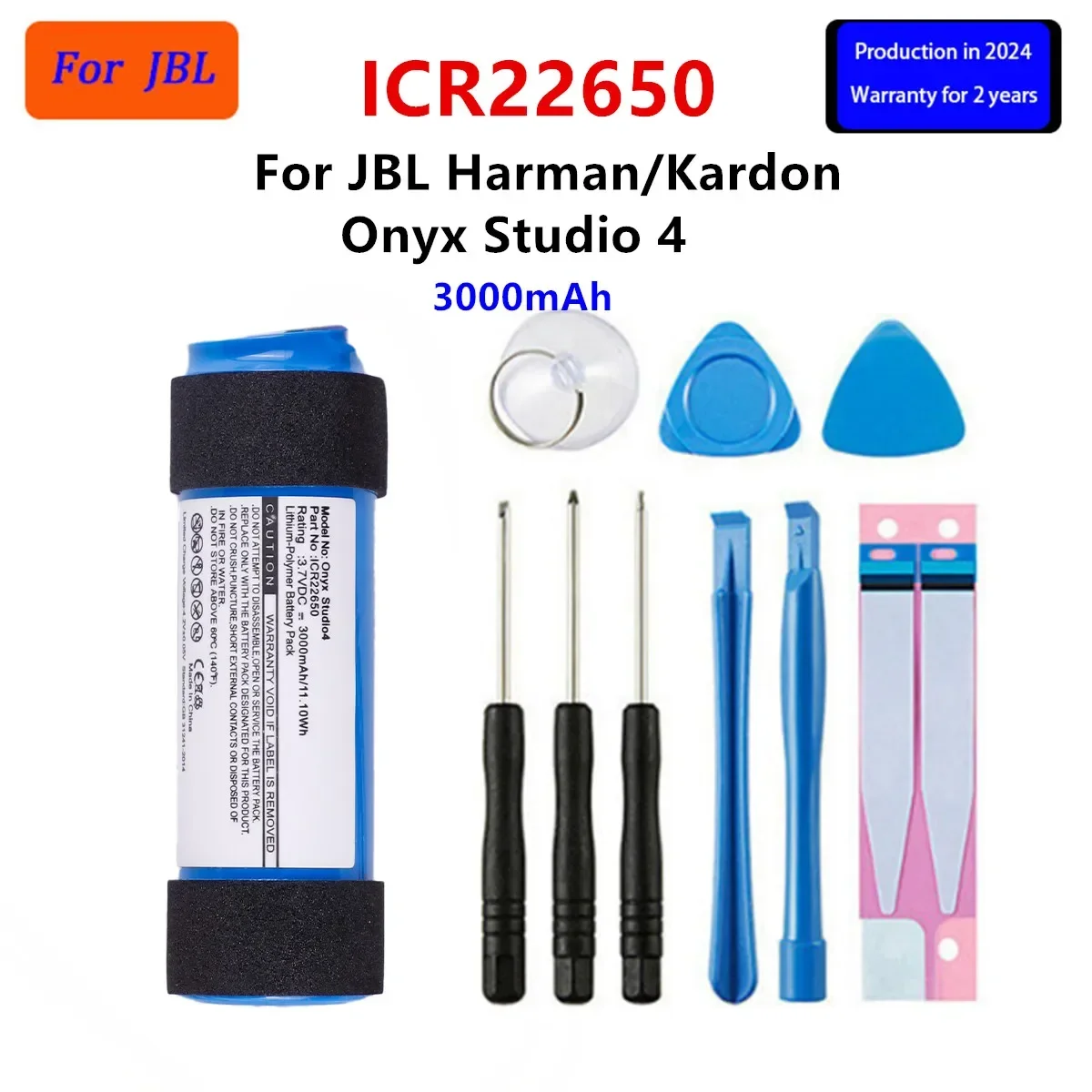 

Brand New Battery ICR22650 3000mAh Battery For Harman/Kardon Onyx Studio 4 Bluetooth Speaker Replacement Batteries+Tools