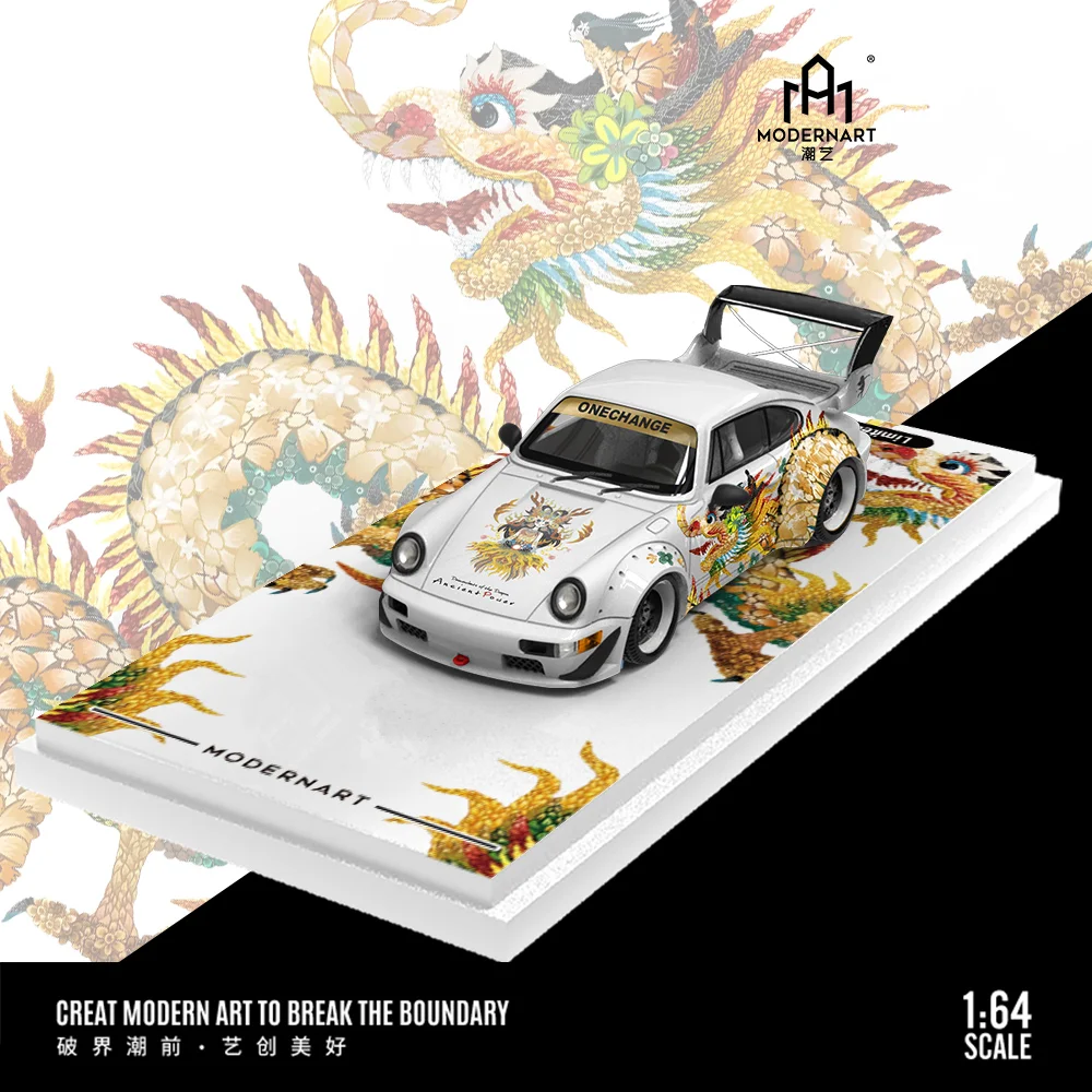 MOREART/Time Micro 1:64 RWB 964  Chinese Flower Dragon Racing 2024 Exhibition Limited Edition