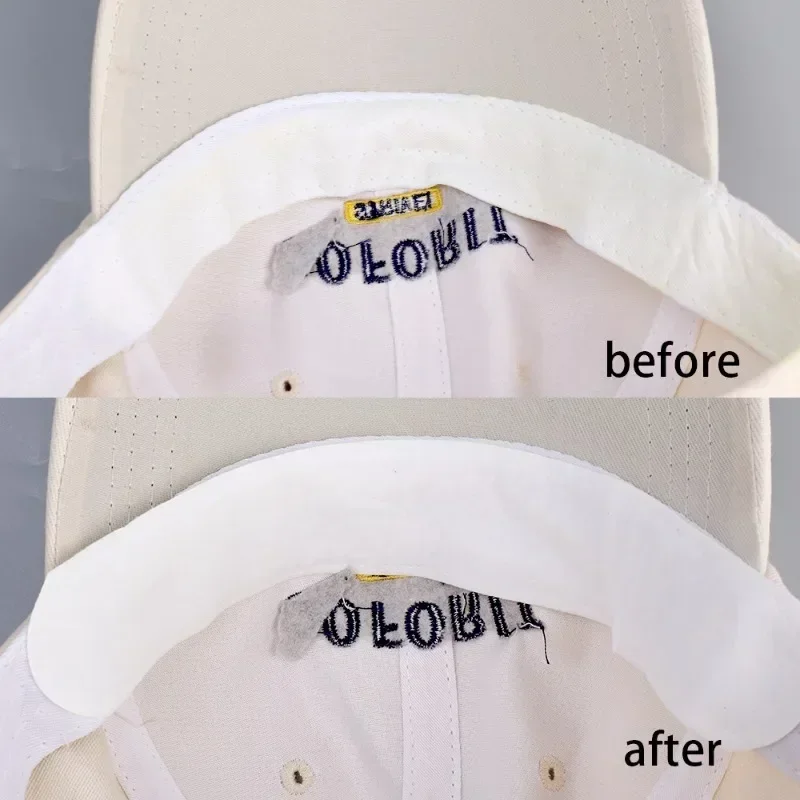 10/20Pcs Cotton Sweat-absorbing Liner Pads Hat Anti-dirt Sports Belt Cap Rim Size Reducer Sticker Neckline Invisible White Tape