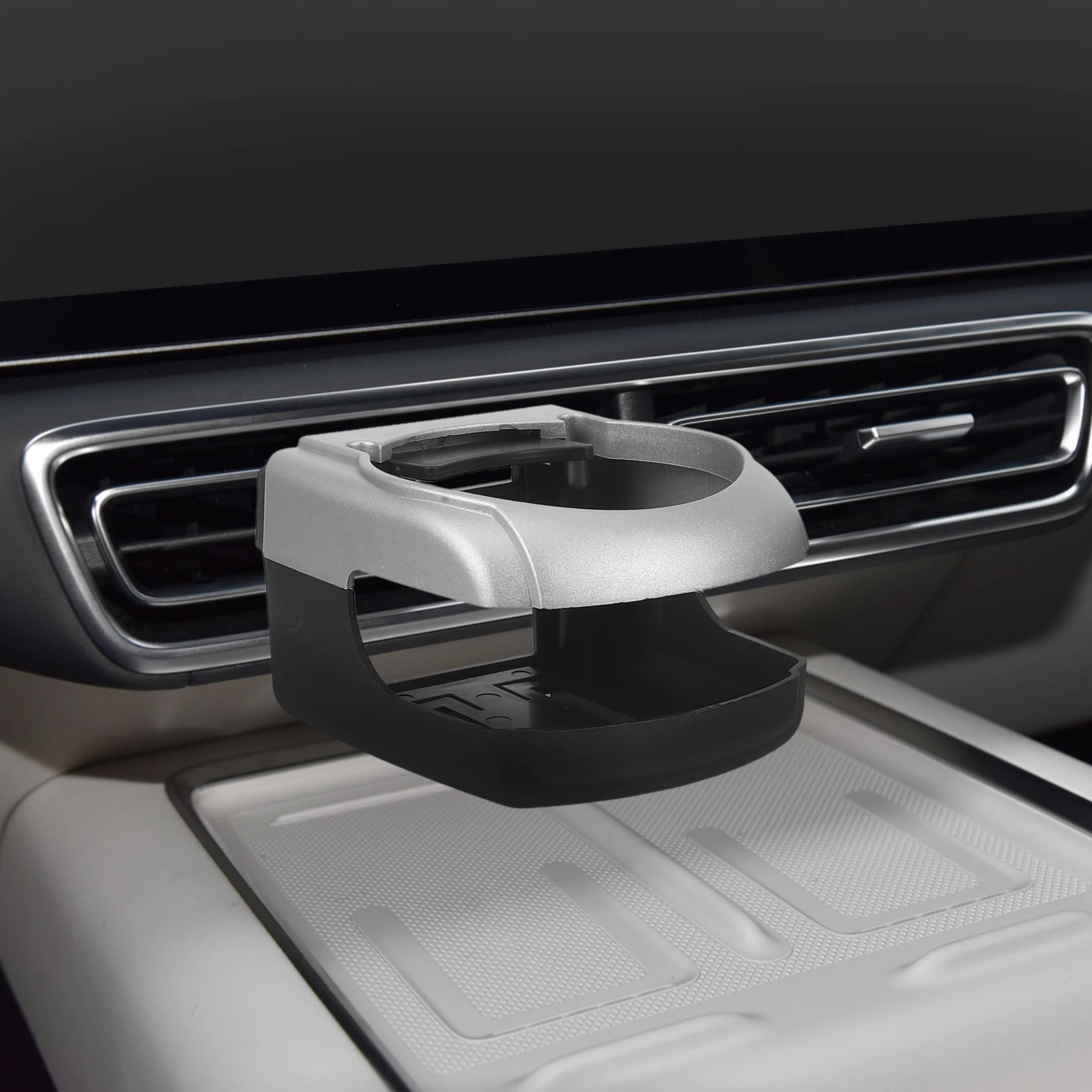 

2pcs Car Cup Holder Air Vent Outlet Black Grey Holder for Cars Jewelry Rack Auto Mount Abs Travel Drink Storage