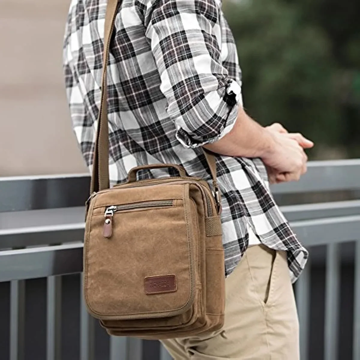 Imagem -06 - Canvas Messenger Bolsa para Homens Bolsa Crossbody Bolsa de Ombro Viagens Trabalho Negócios