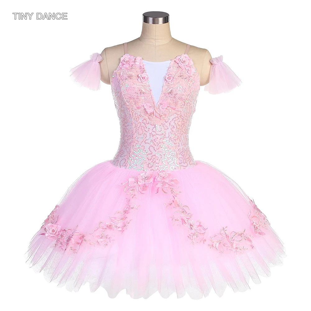 

Sparkling Pink Sequin Lace Bell Shape Ballet Tutu Skirt for Girls & Women Romantic Tutus Ballerina Dance Costume 2 Colors