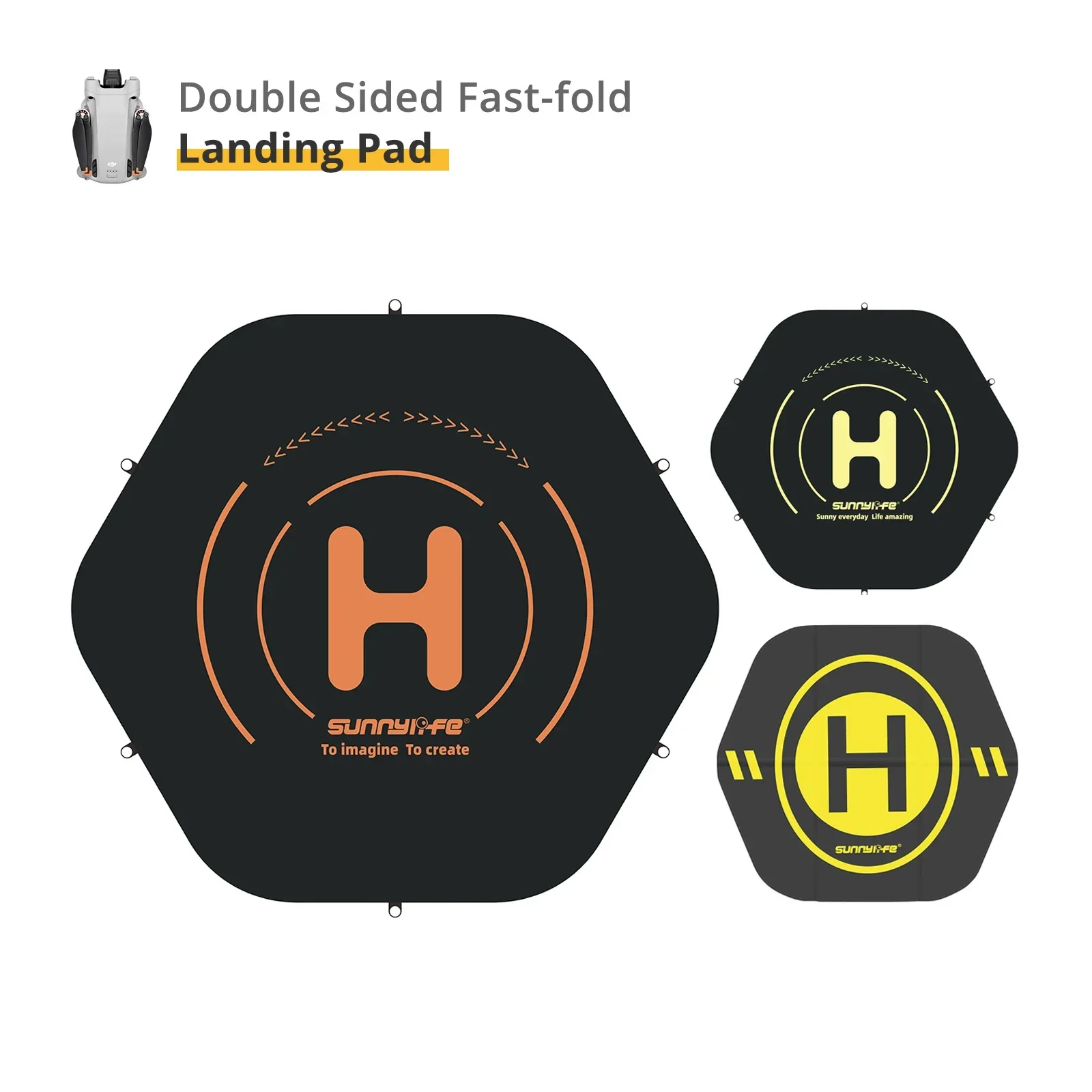 Drone Landing Pad Double Sided Color 60cm Large Size Fast-fold With Fixing Nails 55cm Waterproof PU Leather Drone Accessories