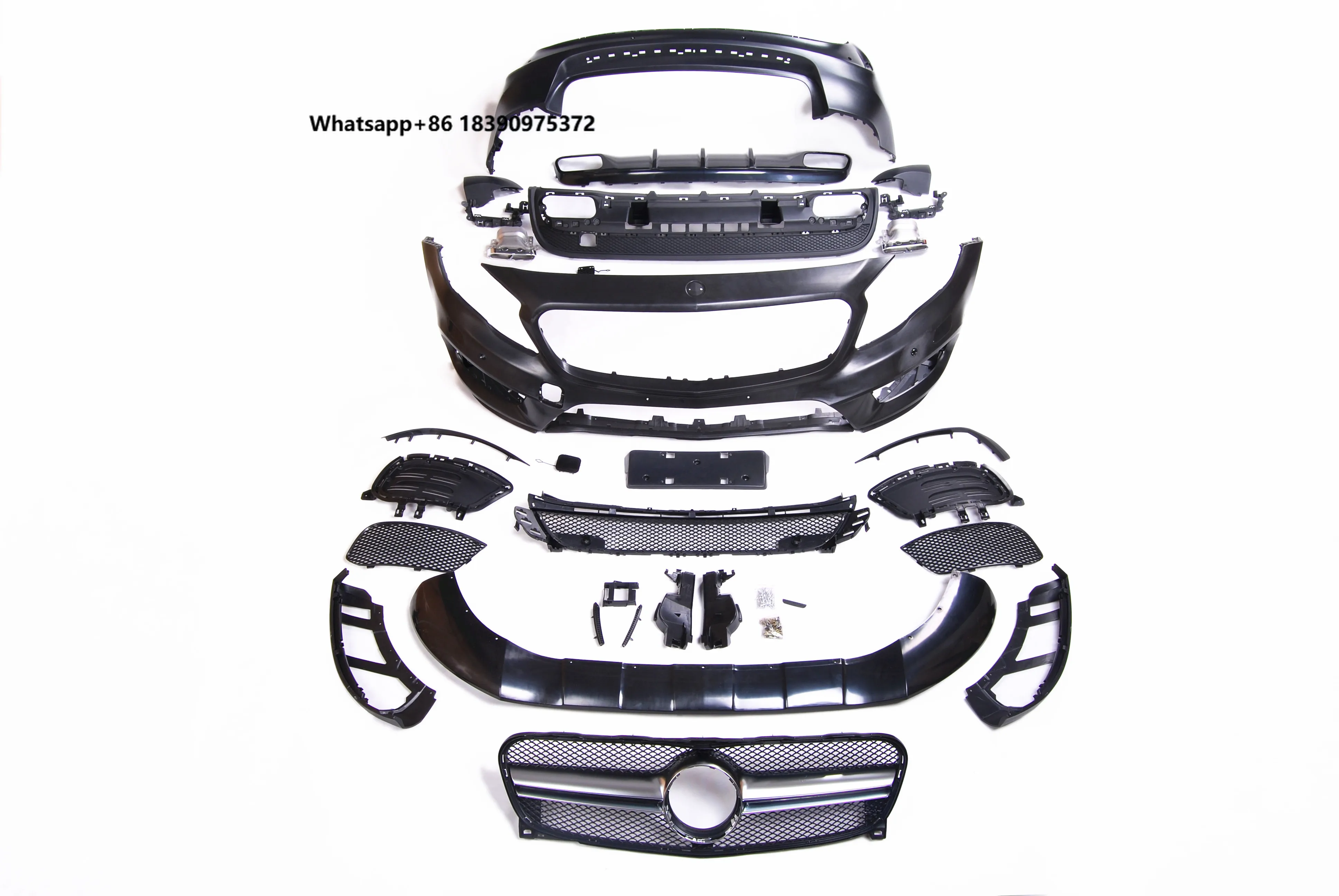 

High Quality GLA Class X156 to GLA45 a Style Body Kit with Bumpers Front Lip Rear Diffuser Exhaust Tips GLA X156 Car Kits