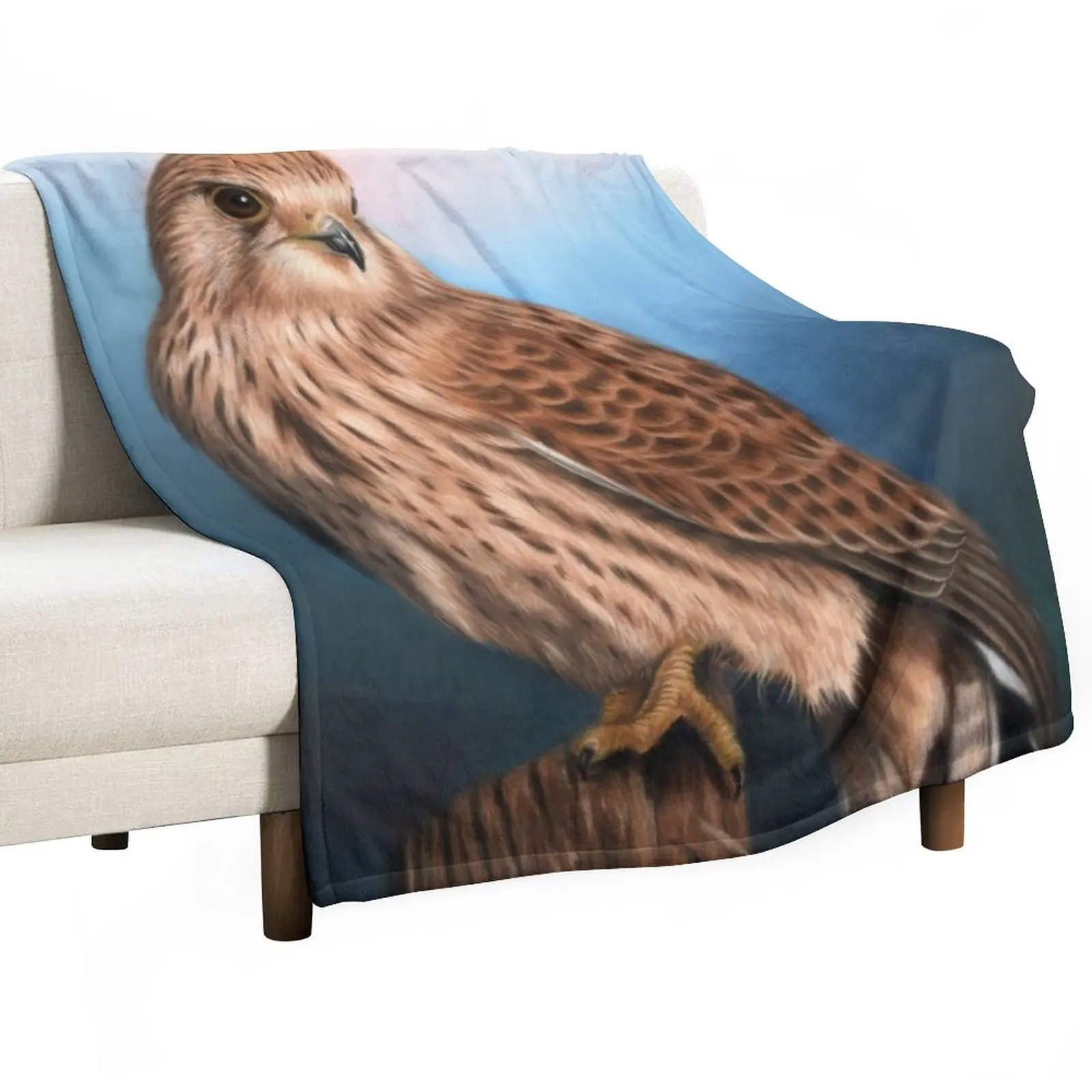 

Kestrel Bird Throw Blanket Moving Fluffy Softs Blankets