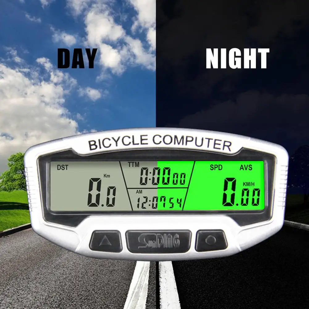 Bicycle Digital LCD Wired Computer Speedometer Biking Portable Bike Backlight Code Table Dustproof Cycling Parts for SUNDING