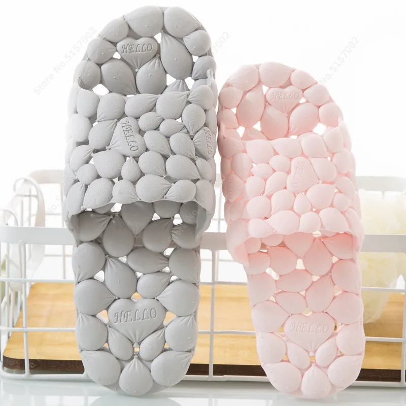 New Indoor Slippers Women Men Soft PVC Breathable Summer Shoes Home Bathroom Anti-slip Slide Lovers House Floor Slipper